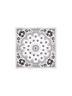 Cotton Wreath Paisley-bandana met kransmotief, wit