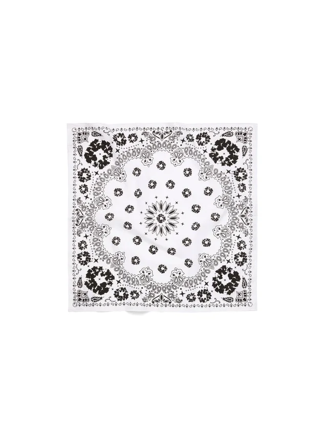 Cotton Wreath Paisley-bandana met kransmotief, wit