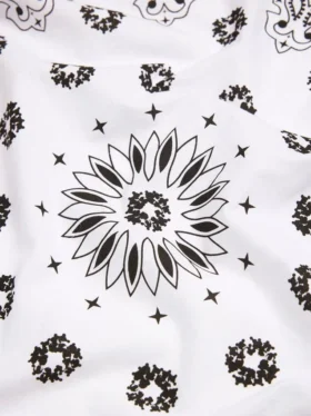 Cotton Wreath Paisley-bandana met kransmotief, wit