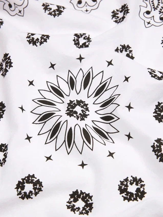 Cotton Wreath Paisley-bandana met kransmotief, wit