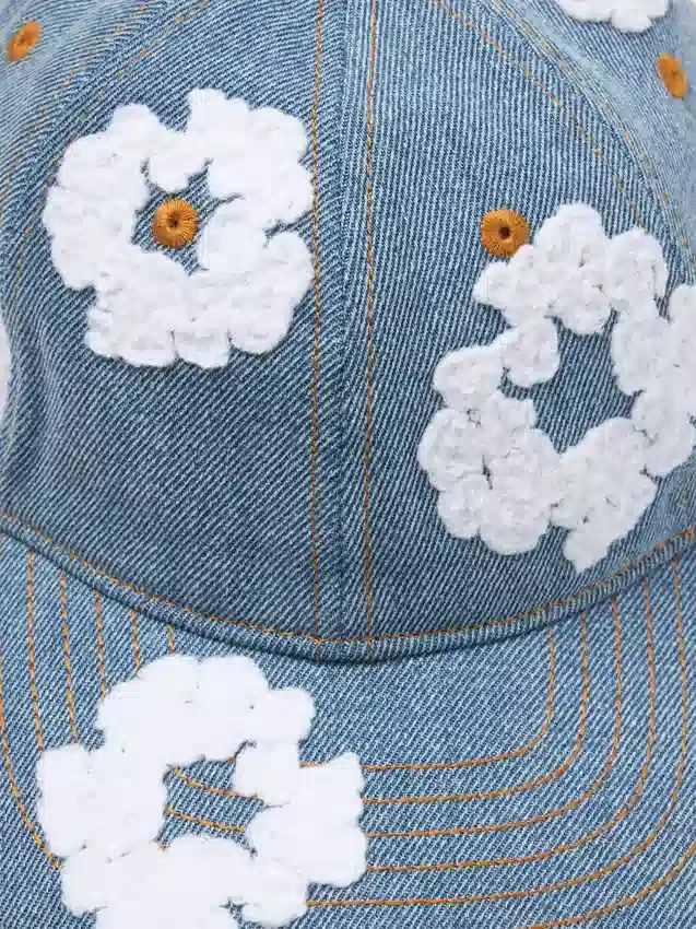 Cotton Wreath Raw Denim-pet, lichte wassing