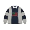 Cotton Wreath Rugby-shirt met krans en pan-Afrikaanse vlag, grijs/marineblauw