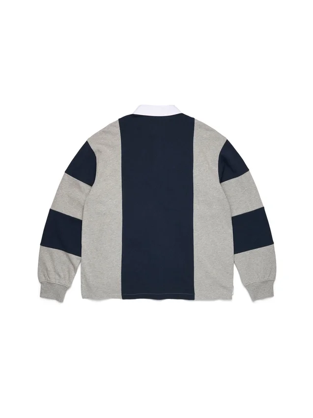 Cotton Wreath Rugby-shirt met krans en pan-Afrikaanse vlag, grijs/marineblauw