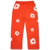 Cotton Wreath Sweatpant met kransmotief, donkeroranje