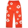 Cotton Wreath Sweatpant met kransmotief, donkeroranje