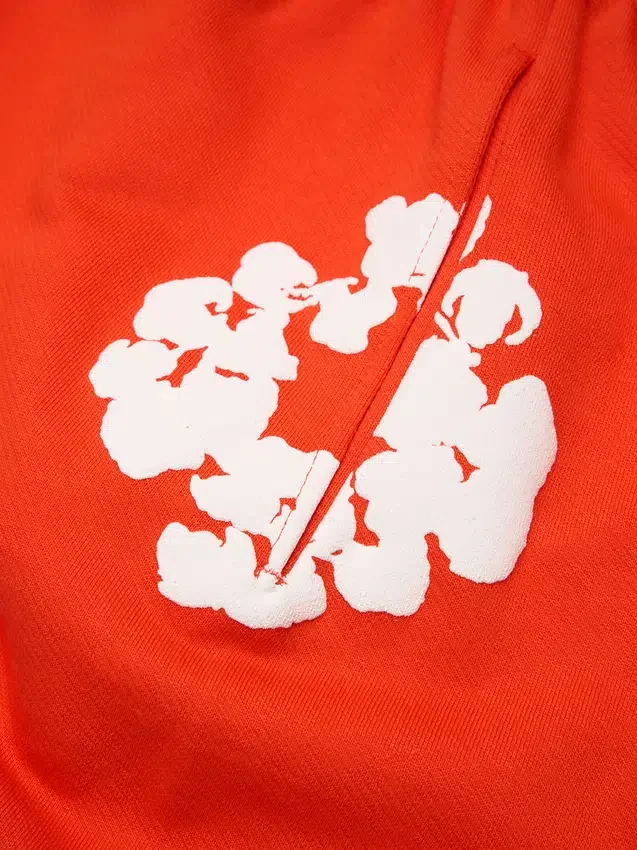 Cotton Wreath Sweatpant met kransmotief, donkeroranje