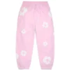 Cotton Wreath Sweatpant met kransmotief in poederroze