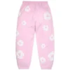 Cotton Wreath Sweatpant met kransmotief in poederroze