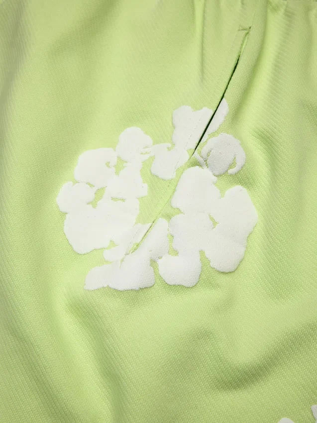 Cotton Wreath Sweatpant met kransmotief, mintgroen