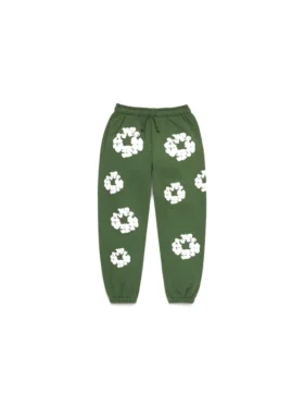 Cotton Wreath Sweatpant voor kinderen, groen