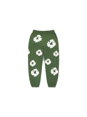 Cotton Wreath Sweatpant voor kinderen, groen