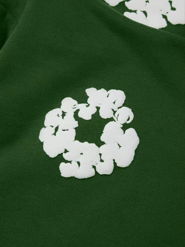 Cotton Wreath Sweatpant voor kinderen, groen