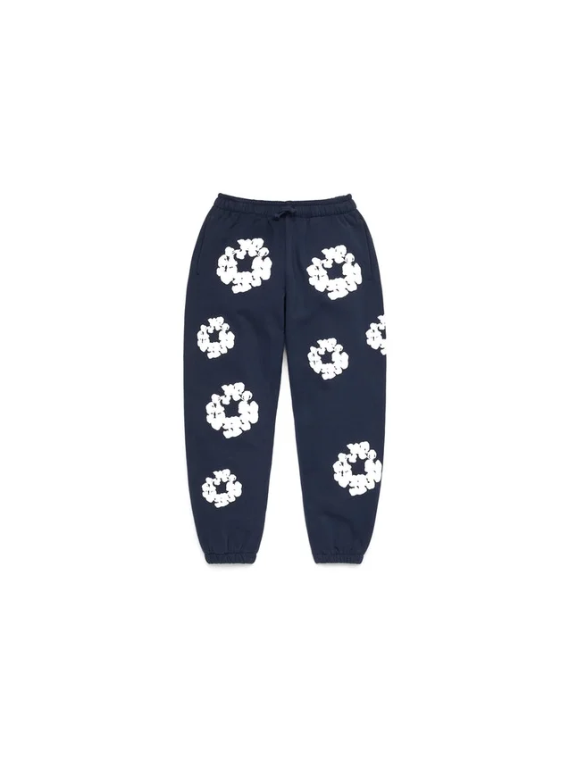 Cotton Wreath Sweatpant voor kinderen, marineblauw