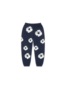 Cotton Wreath Sweatpant voor kinderen, marineblauw
