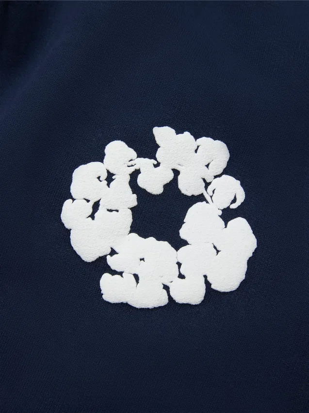 Cotton Wreath Sweatpant voor kinderen, marineblauw