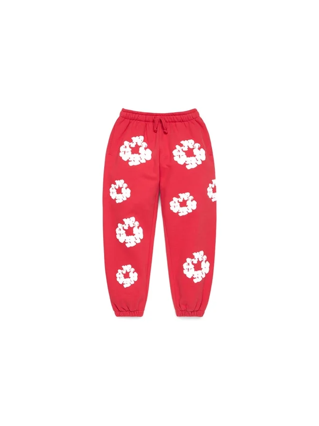 Cotton Wreath Sweatpant voor kinderen, rood
