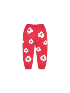 Cotton Wreath Sweatpant voor kinderen, rood