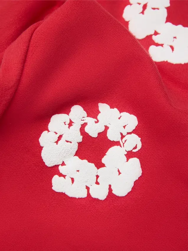 Cotton Wreath Sweatpant voor kinderen, rood