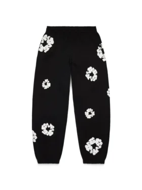 Cotton Wreath Sweatpant, zwart