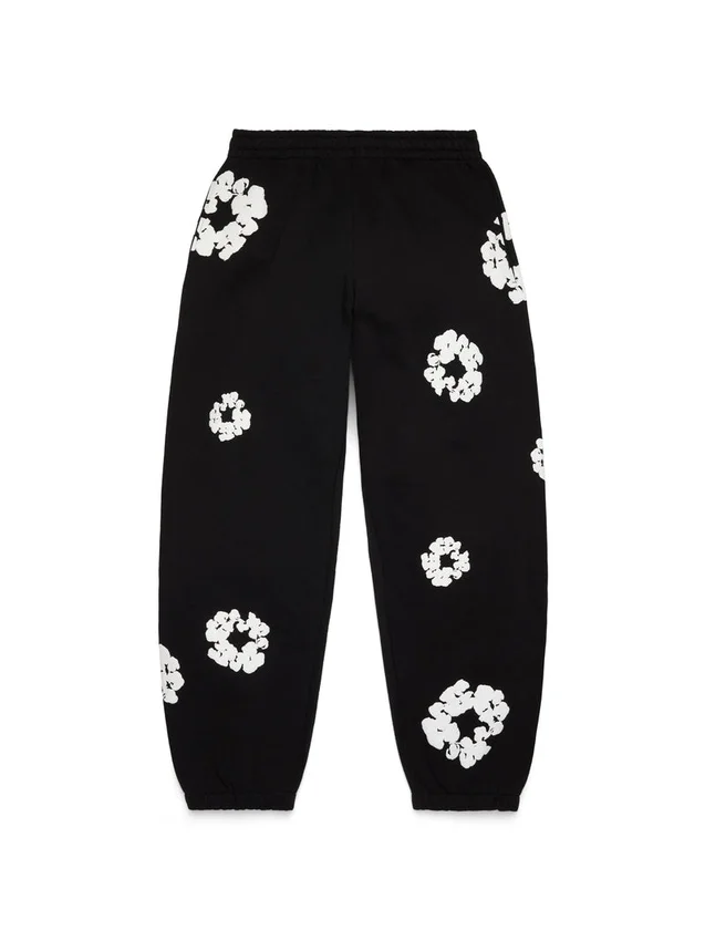 Cotton Wreath Sweatpant, zwart