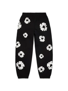 Cotton Wreath Sweatpant, zwart