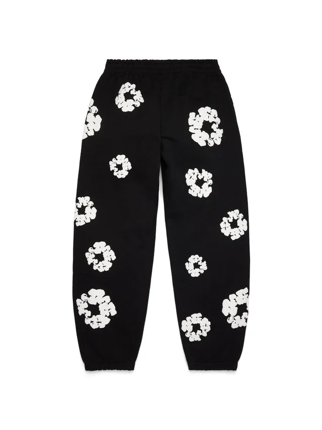 Cotton Wreath Sweatpant, zwart