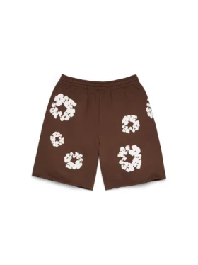 Cotton Wreath-sweatshort donkerbruin
