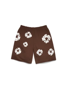 Cotton Wreath-sweatshort donkerbruin