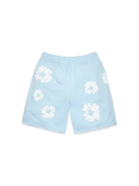 Cotton Wreath-sweatshort poederblauw