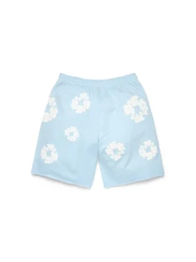 Cotton Wreath-sweatshort poederblauw
