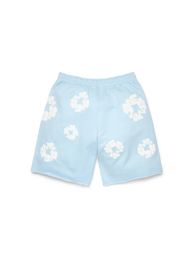 Cotton Wreath-sweatshort poederblauw