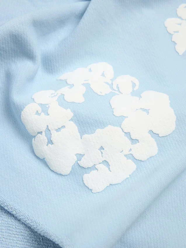 Cotton Wreath-sweatshort poederblauw
