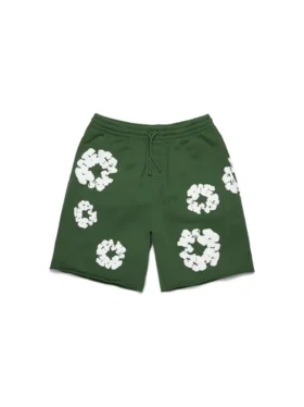 Cotton Wreath Sweatshorts met kransmotief, groen