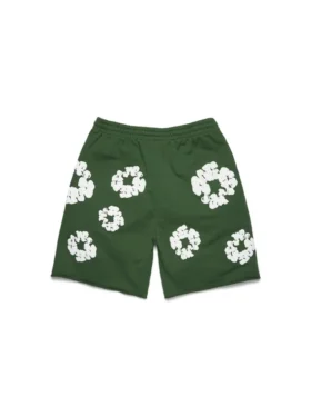 Cotton Wreath Sweatshorts met kransmotief, groen