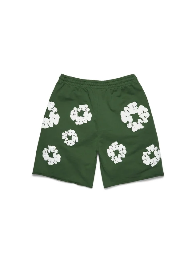Cotton Wreath Sweatshorts met kransmotief, groen