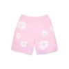 Cotton Wreath Sweatshorts met kransmotief in poederroze