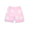 Cotton Wreath Sweatshorts met kransmotief in poederroze