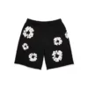Cotton Wreath Sweatshorts met kransmotief, zwart