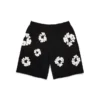 Cotton Wreath Sweatshorts met kransmotief, zwart