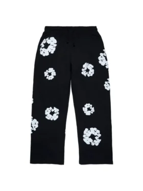 Cotton Wreath wijde joggingbroek, zwart