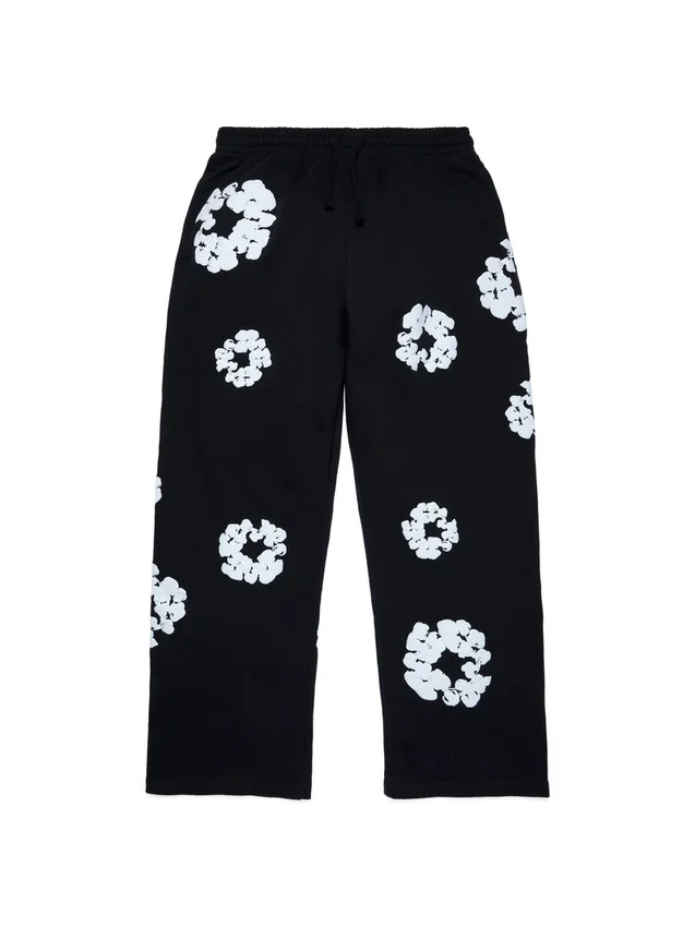 Cotton Wreath wijde joggingbroek, zwart