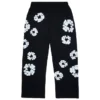 Cotton Wreath wijde joggingbroek, zwart