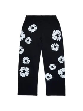 Cotton Wreath wijde joggingbroek, zwart