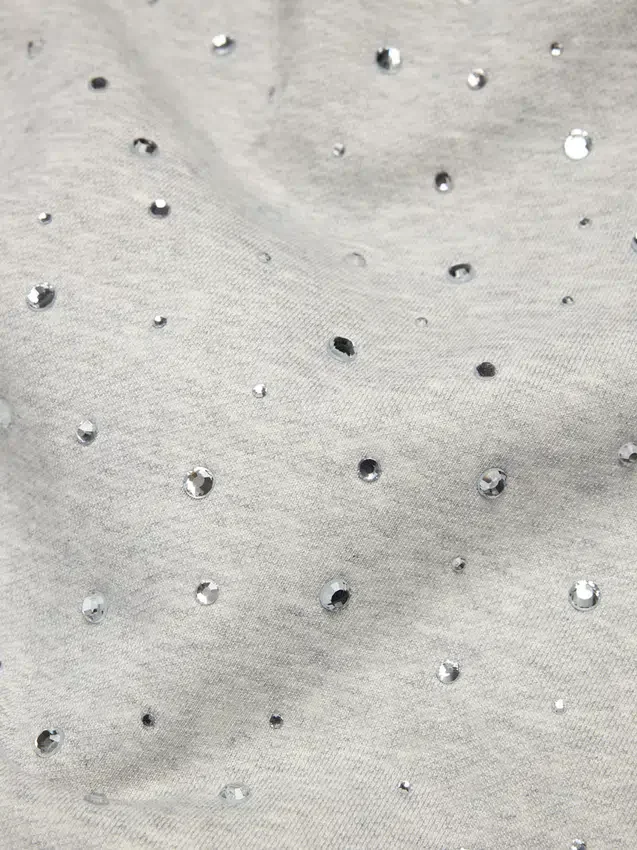 Crystal gebreide trui met ronde hals, zwart