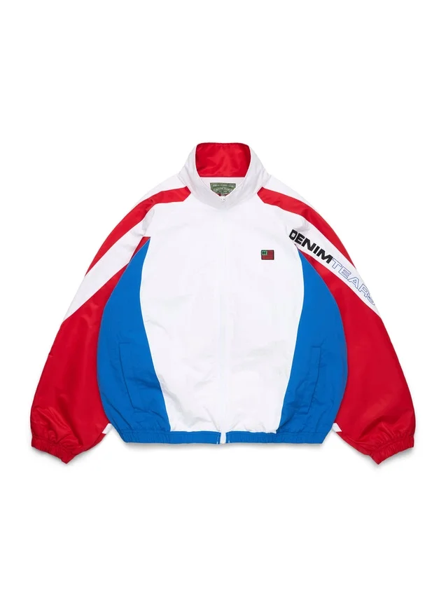 Cuba Stripe trainingsjack rood/wit/blauw