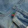 Denim-jasje met licht gewas