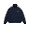 Denim U fleece-trainingsjack met strass-steentjes, marineblauw