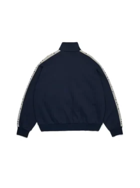 Denim U fleece-trainingsjack met strass-steentjes, marineblauw