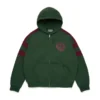 Denim U-hoodie met panelen en rits, groen