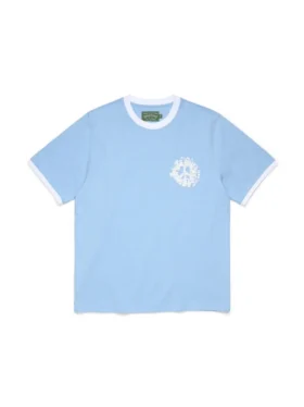 Denim U Ringer T-shirt lichtblauw